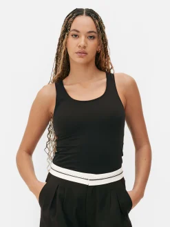 Tops Und T-Shirts|Primark Tanktop Aus Stretch Schwarz