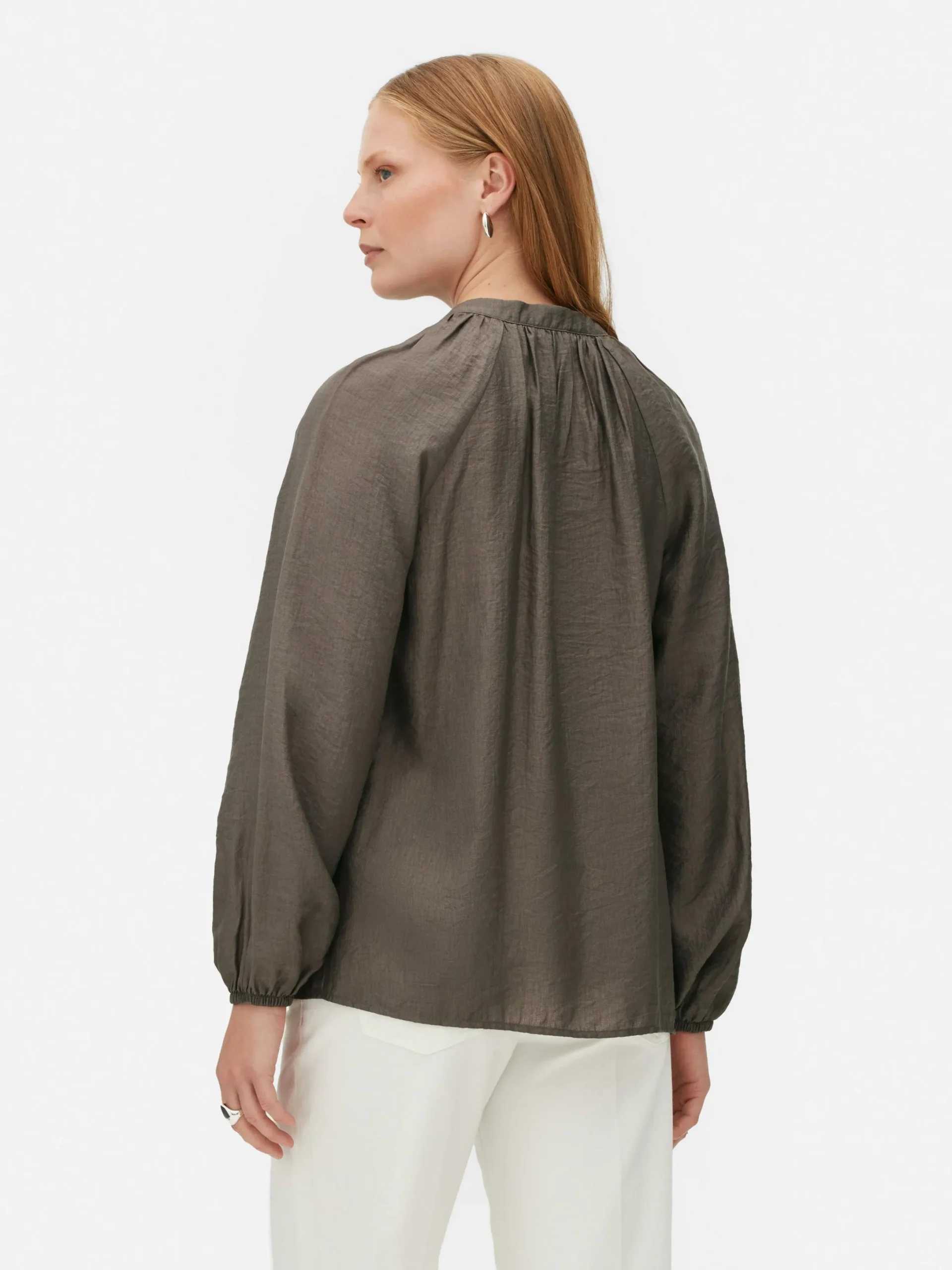 Blusen|Primark „The Edit“ Bluse Mit Ballonärmeln Taupefarben