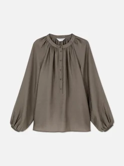 Blusen|Primark „The Edit“ Bluse Mit Ballonärmeln Taupefarben