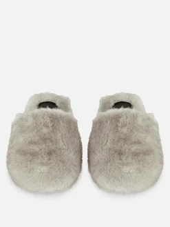 Hausschuhe|Primark „The Edit“ Flauschige Hausschuhe Grau