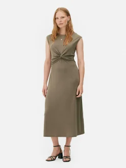 Kleider|Primark „The Edit“ Jerseykleid Mit Twistdetail Taupefarben