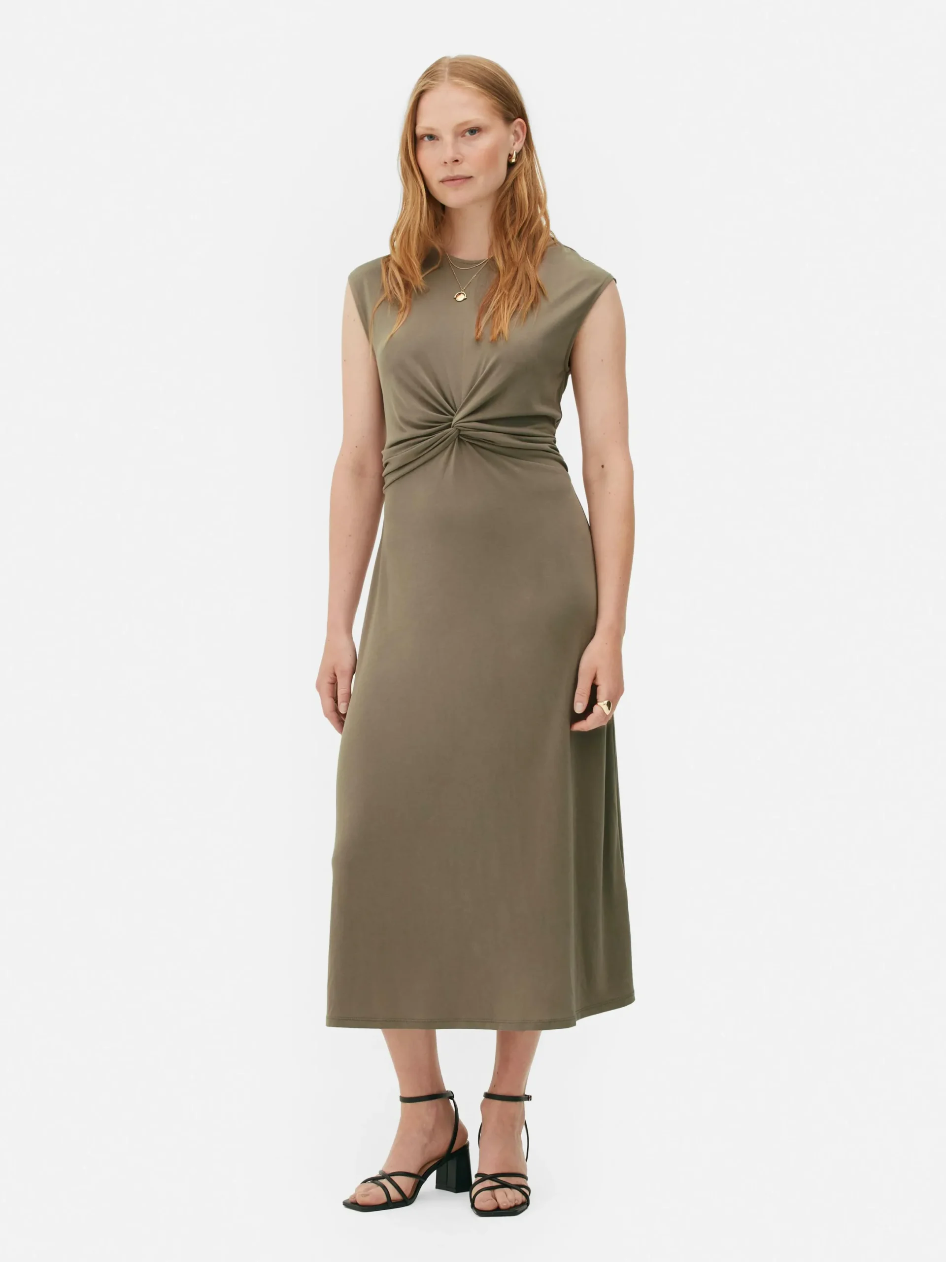 Kleider|Primark „The Edit“ Jerseykleid Mit Twistdetail Taupefarben