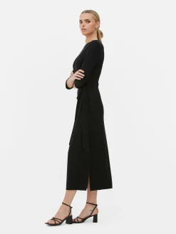 Kleider|Primark „The Edit“ Jerseykleid Zum Binden Schwarz