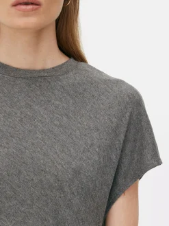 Kleider|Primark „The Edit“ Jersey-Midikleid Mit Twistdetail Grau meliert