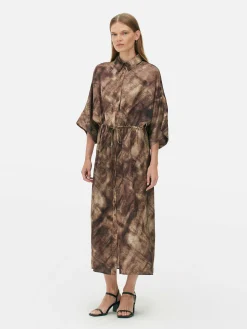 Kleider|Primark „The Edit“ Midaxi-Hemdkleid Kamelbraun