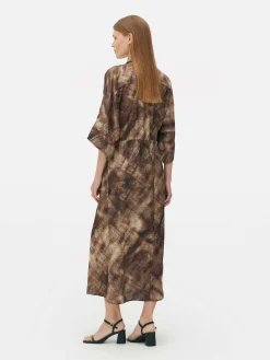 Kleider|Primark „The Edit“ Midaxi-Hemdkleid Kamelbraun