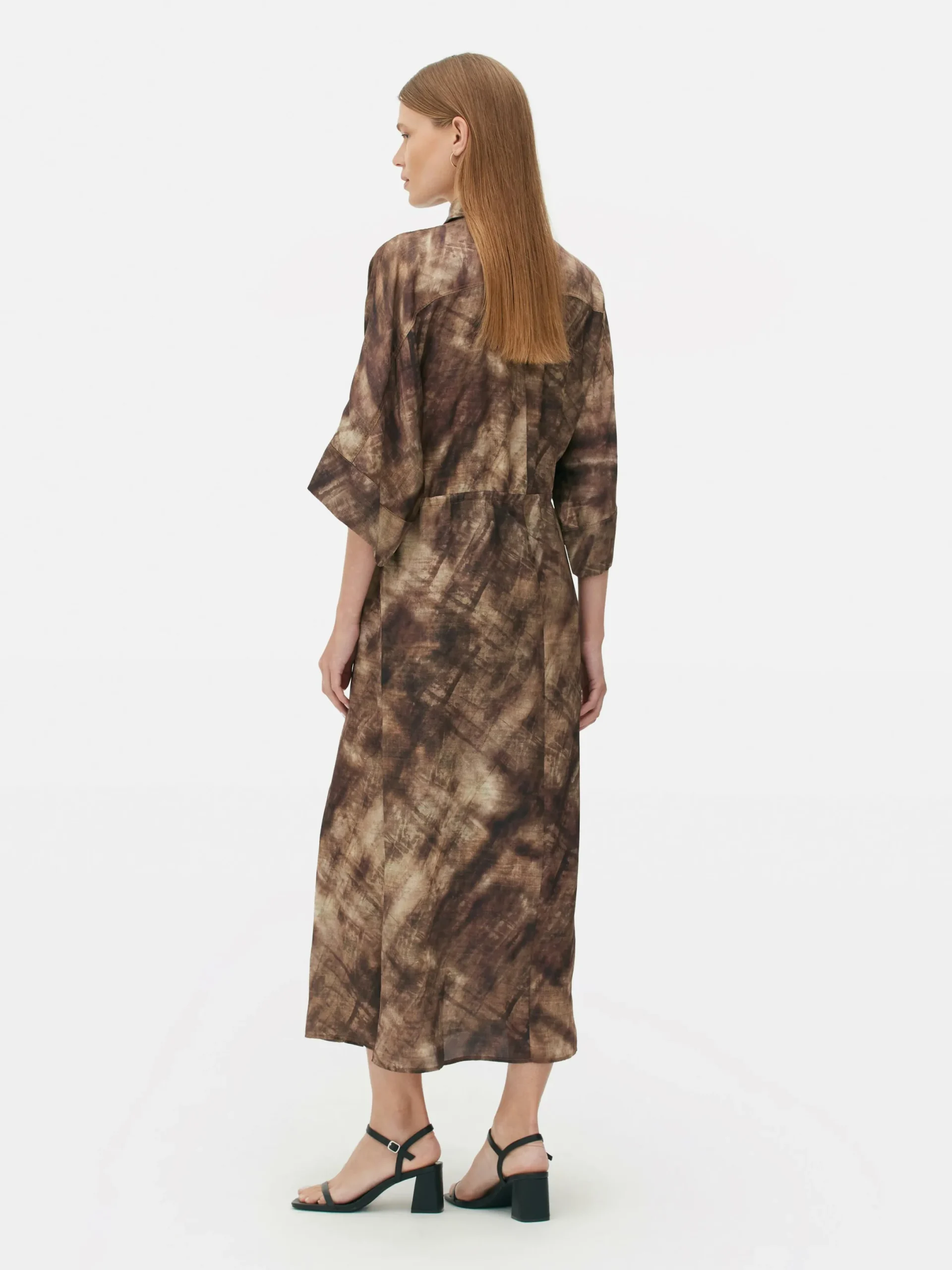 Kleider|Primark „The Edit“ Midaxi-Hemdkleid Kamelbraun