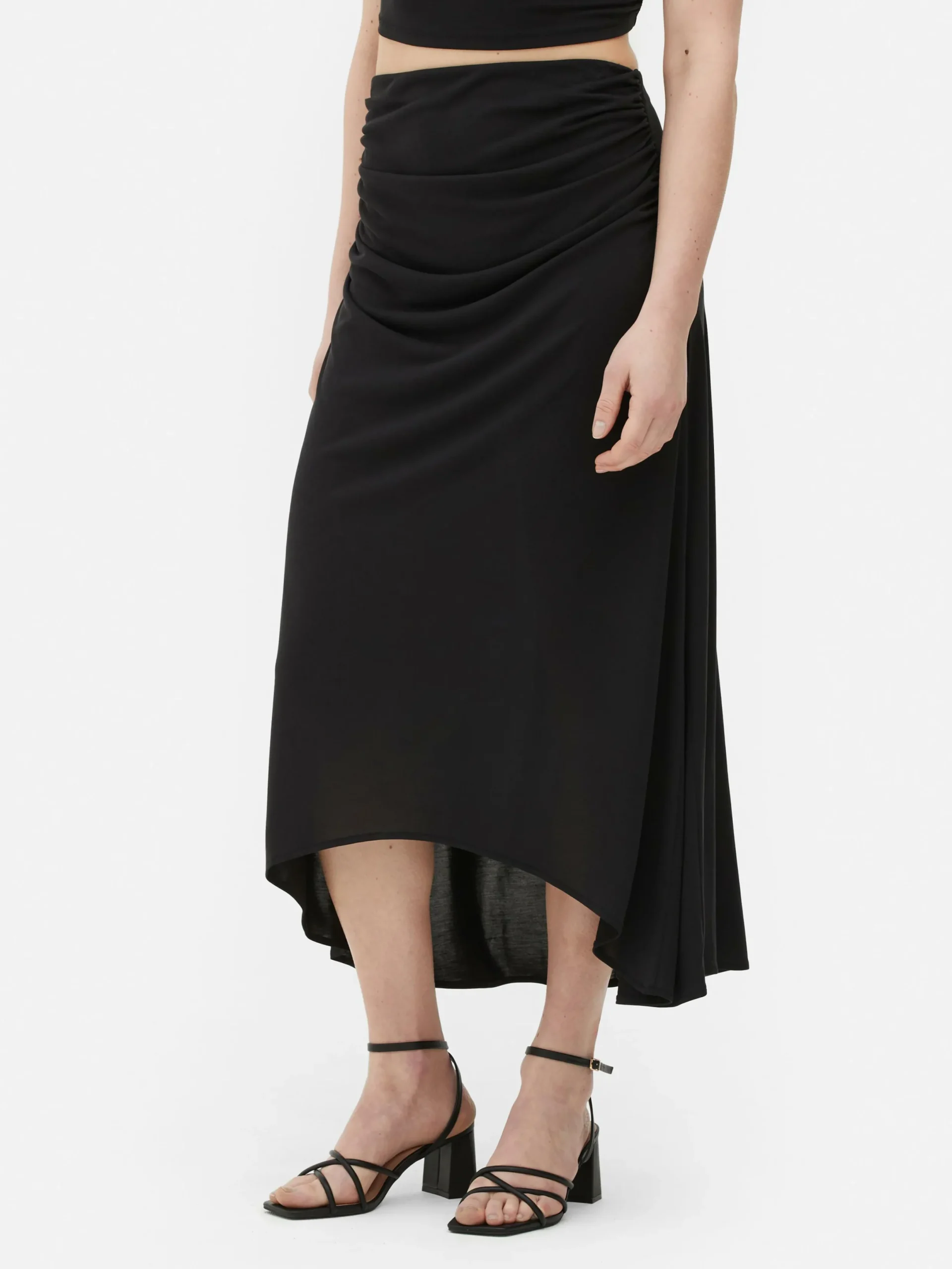 Röcke|Primark „The Edit“ Midirock Mit Asymmetrischem Saum Schwarz