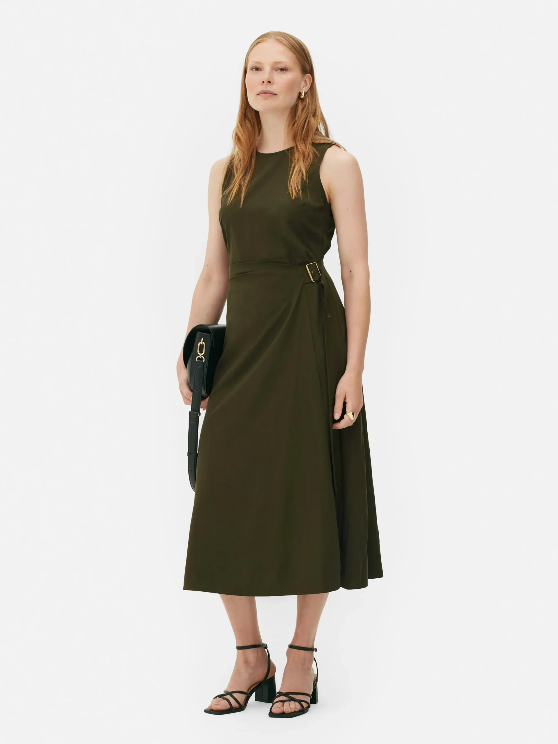 Kleider|Primark „The Edit“ ärmelloses Kleid Im Utility-Stil Khakifarben
