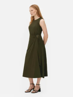 Kleider|Primark „The Edit“ ärmelloses Kleid Im Utility-Stil Khakifarben
