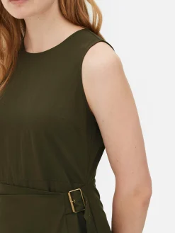 Kleider|Primark „The Edit“ ärmelloses Kleid Im Utility-Stil Khakifarben
