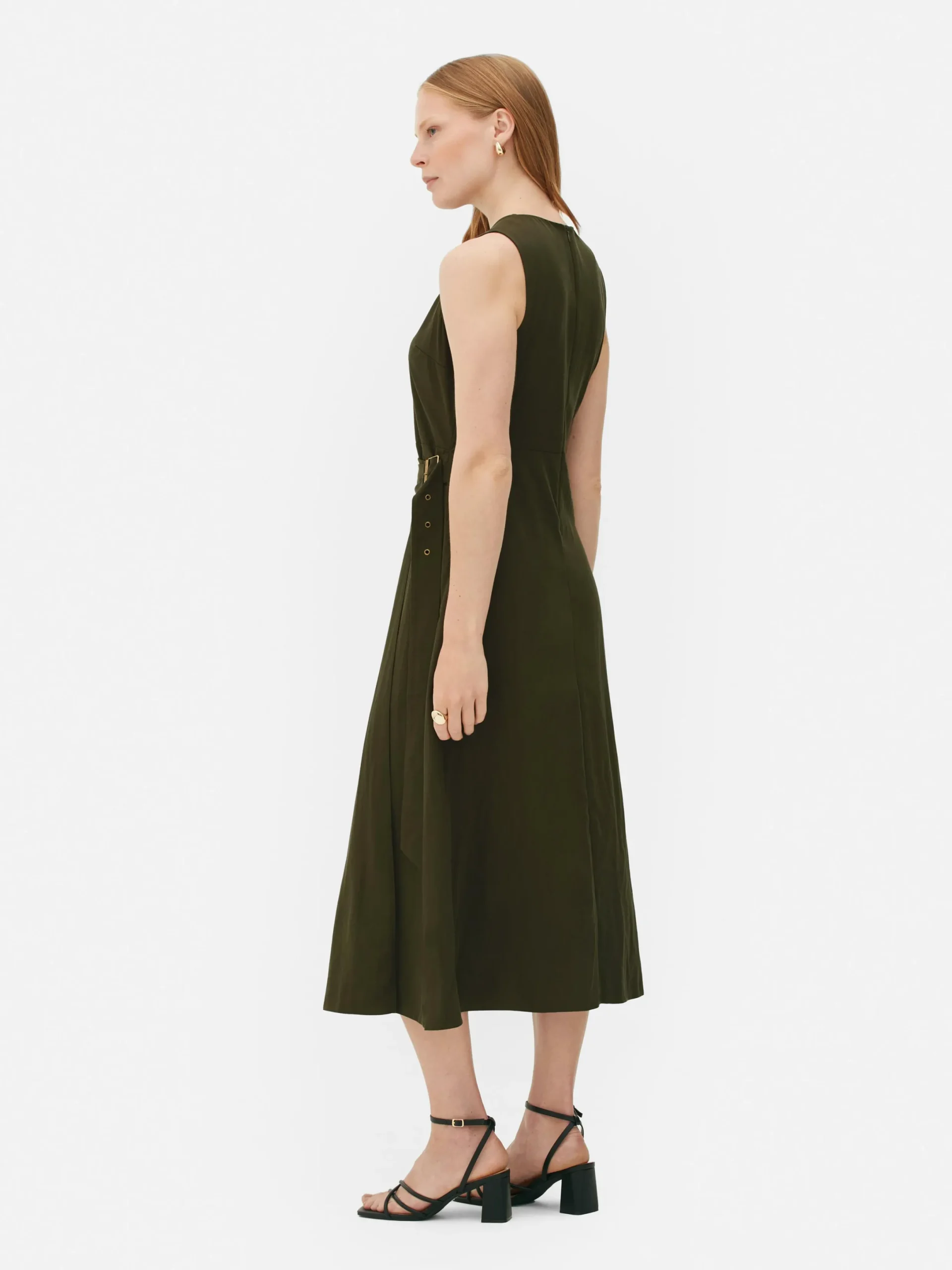 Kleider|Primark „The Edit“ ärmelloses Kleid Im Utility-Stil Khakifarben