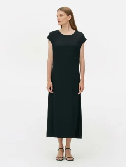 Kleider|Primark „The Edit“ Satin-Midikleid Schwarz