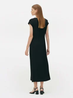 Kleider|Primark „The Edit“ Satin-Midikleid Schwarz