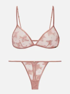 Dessous-Sets|Primark „The Edit“ Spitzenunterwäsche Mit Triangel-Bralette Rosa