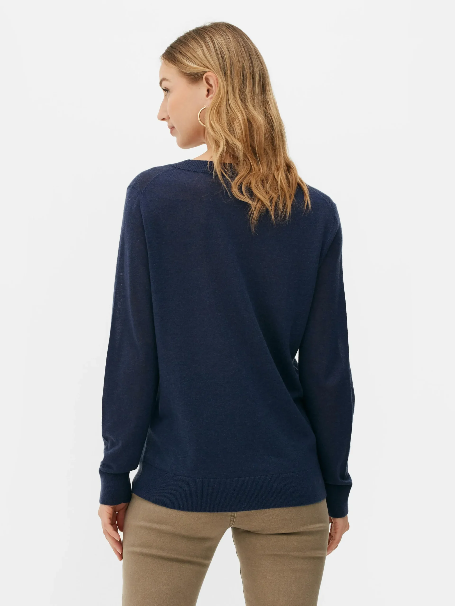 Pullover Und Cardigans|Primark „The Edit“ Strickpullover Mit V-Ausschnitt Marineblau
