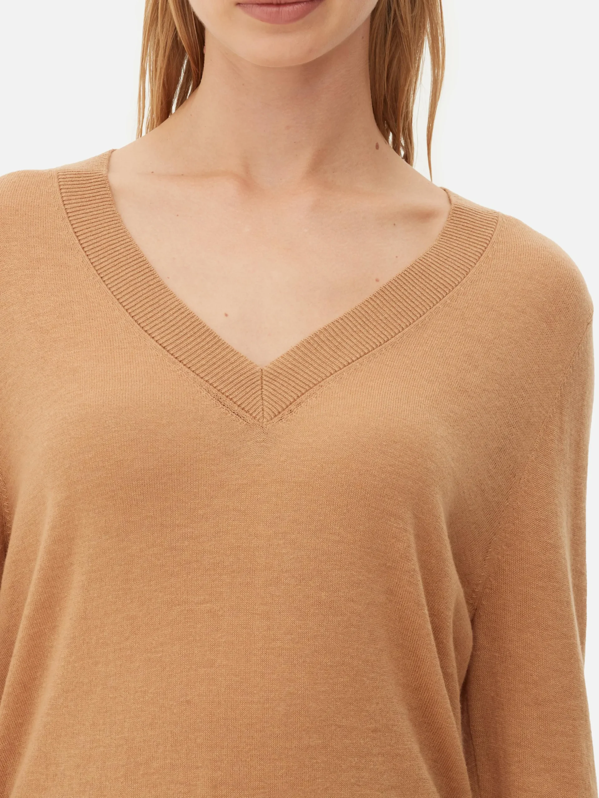 Pullover Und Cardigans|Primark „The Edit“ Strickpullover Mit V-Ausschnitt Braun