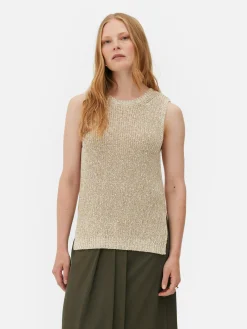 Tops Und T-Shirts|Primark „The Edit“ Stricktop Ecrufarben