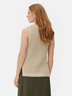 Tops Und T-Shirts|Primark „The Edit“ Stricktop Ecrufarben
