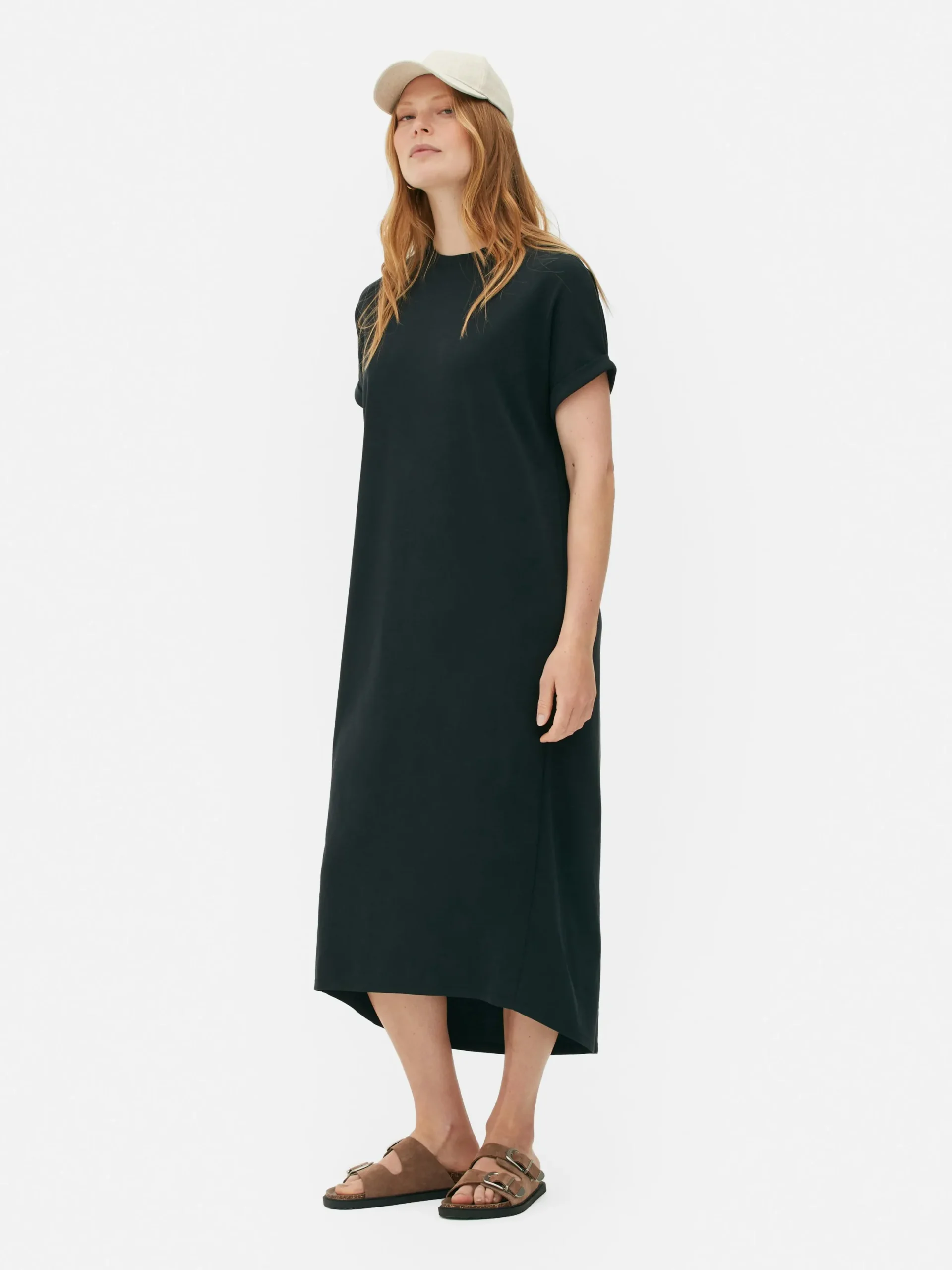 Kleider|Primark „The Edit“ T-Shirt-Midikleid Schwarz