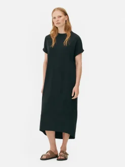 Kleider|Primark „The Edit“ T-Shirt-Midikleid Schwarz