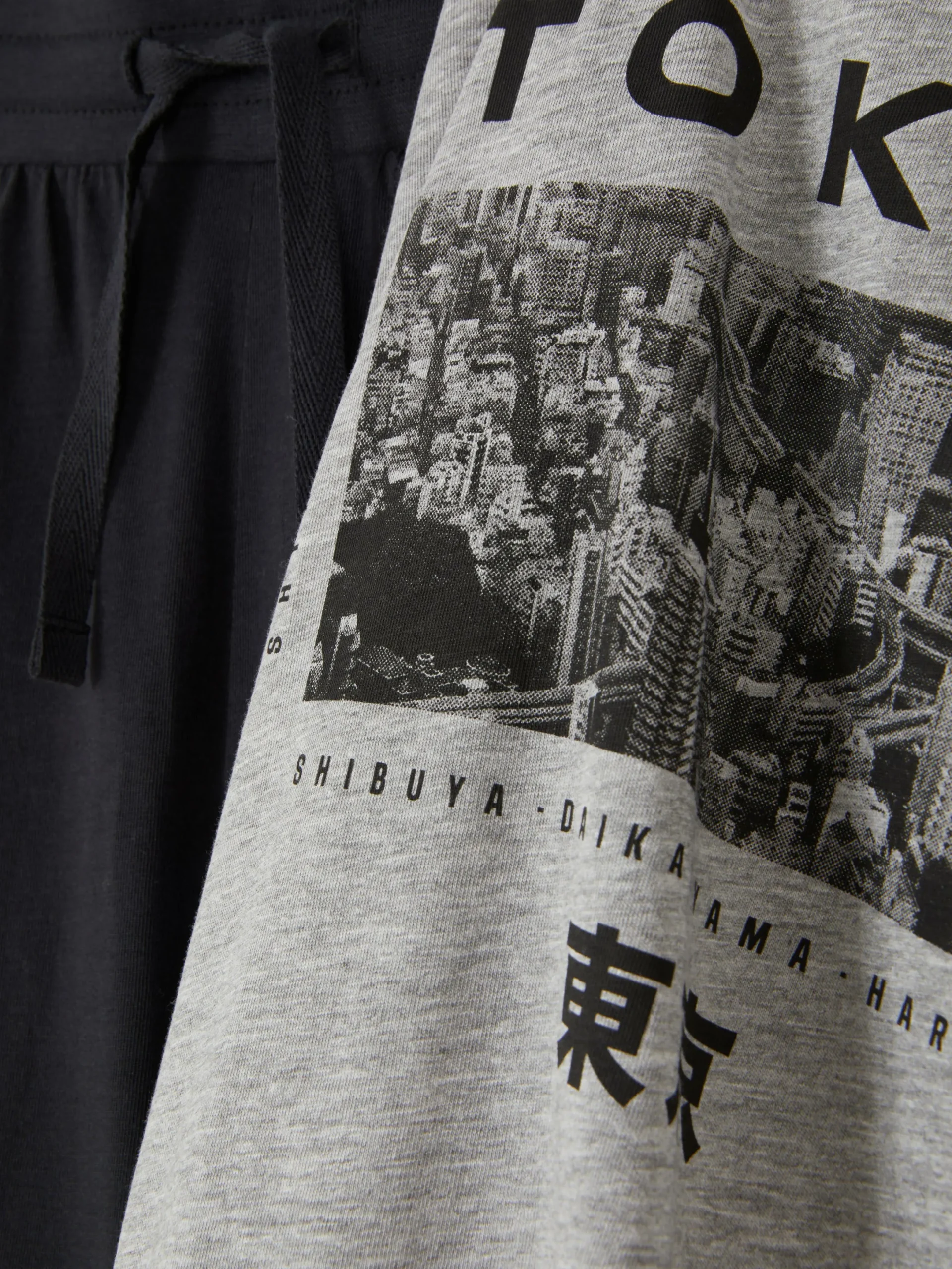 Schlafanzüge|Primark „Tokyo“ Schlafanzug Mit T-Shirt Und Shorts Grau meliert