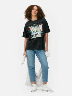 Tops Und T-Shirts|Primark „Tom Und Jerry“ T-Shirt Anthrazitfarben