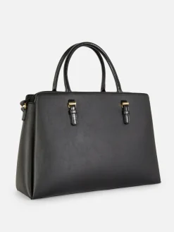 Taschen Und Portemonnaies|Primark Tragetasche Aus Kunstleder Mit Herausnehmbarem Beutel Schwarz