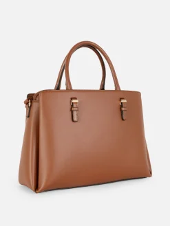 Taschen Und Portemonnaies|Primark Tragetasche Aus Kunstleder Mit Herausnehmbarem Beutel Braun