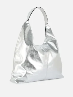 Taschen Und Portemonnaies|Primark Tragetasche Aus Kunstleder In Metallic-Optik Silber