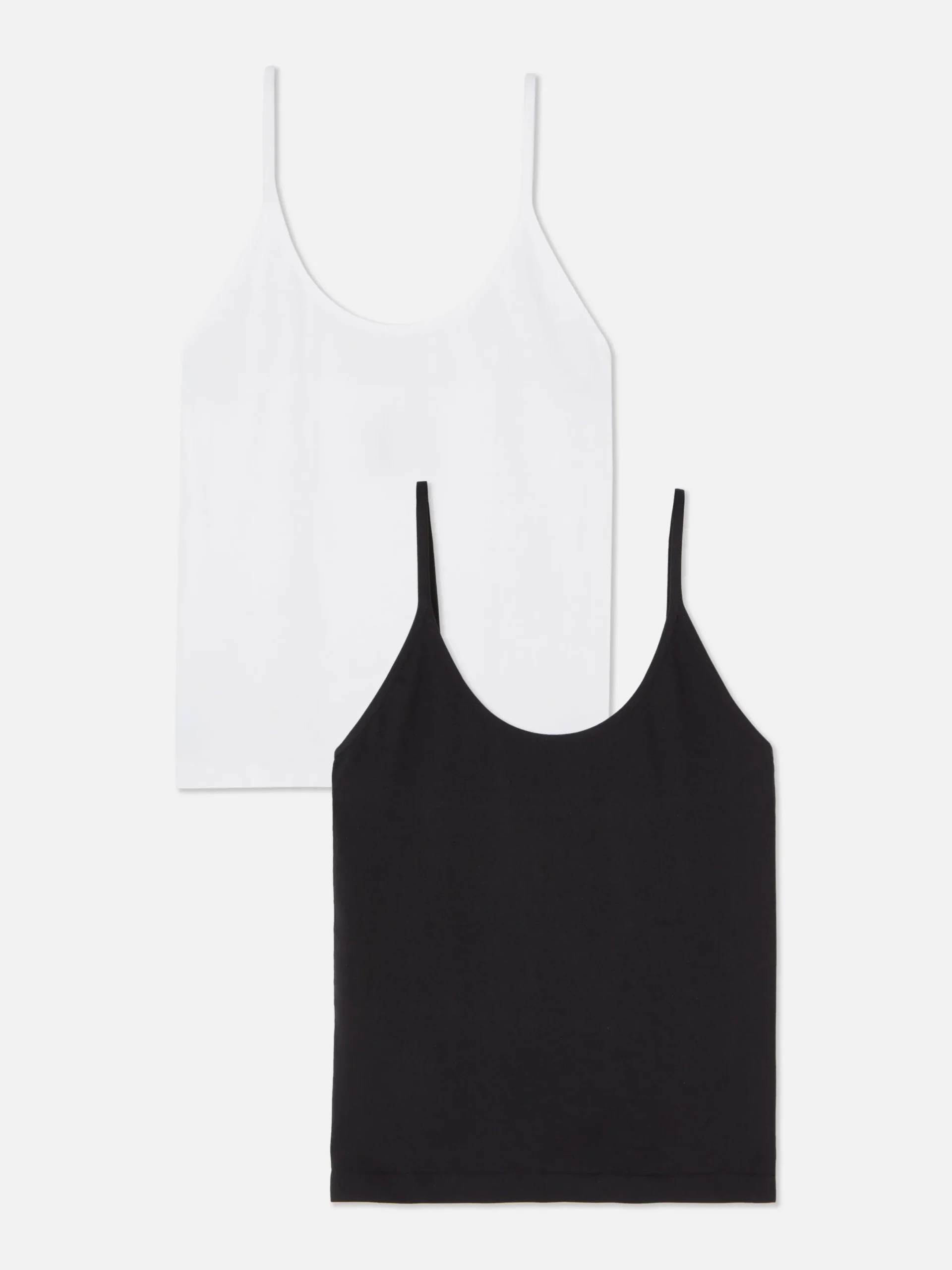Shapewear|Primark Trägertop Mit U-Ausschnitt, 2er-Pack Schwarz/Weiß
