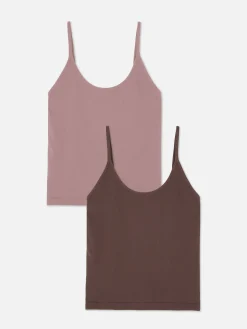 Shapewear|Primark Trägertop Mit U-Ausschnitt, 2er-Pack Mokkafarben