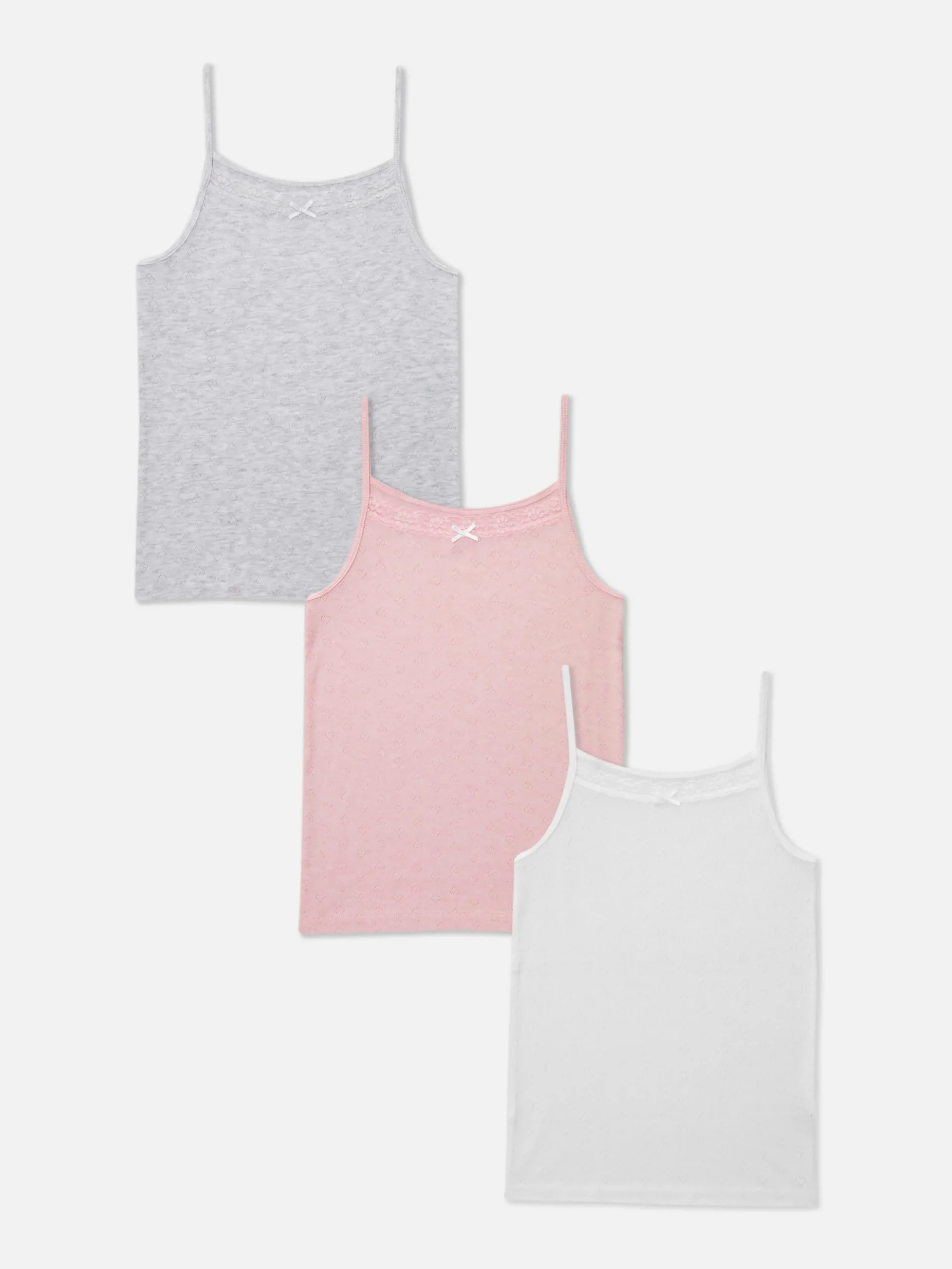 Unterwäsche|Primark Trägertops Mit Pointelle-Herzen, 3er-Pack Rosa