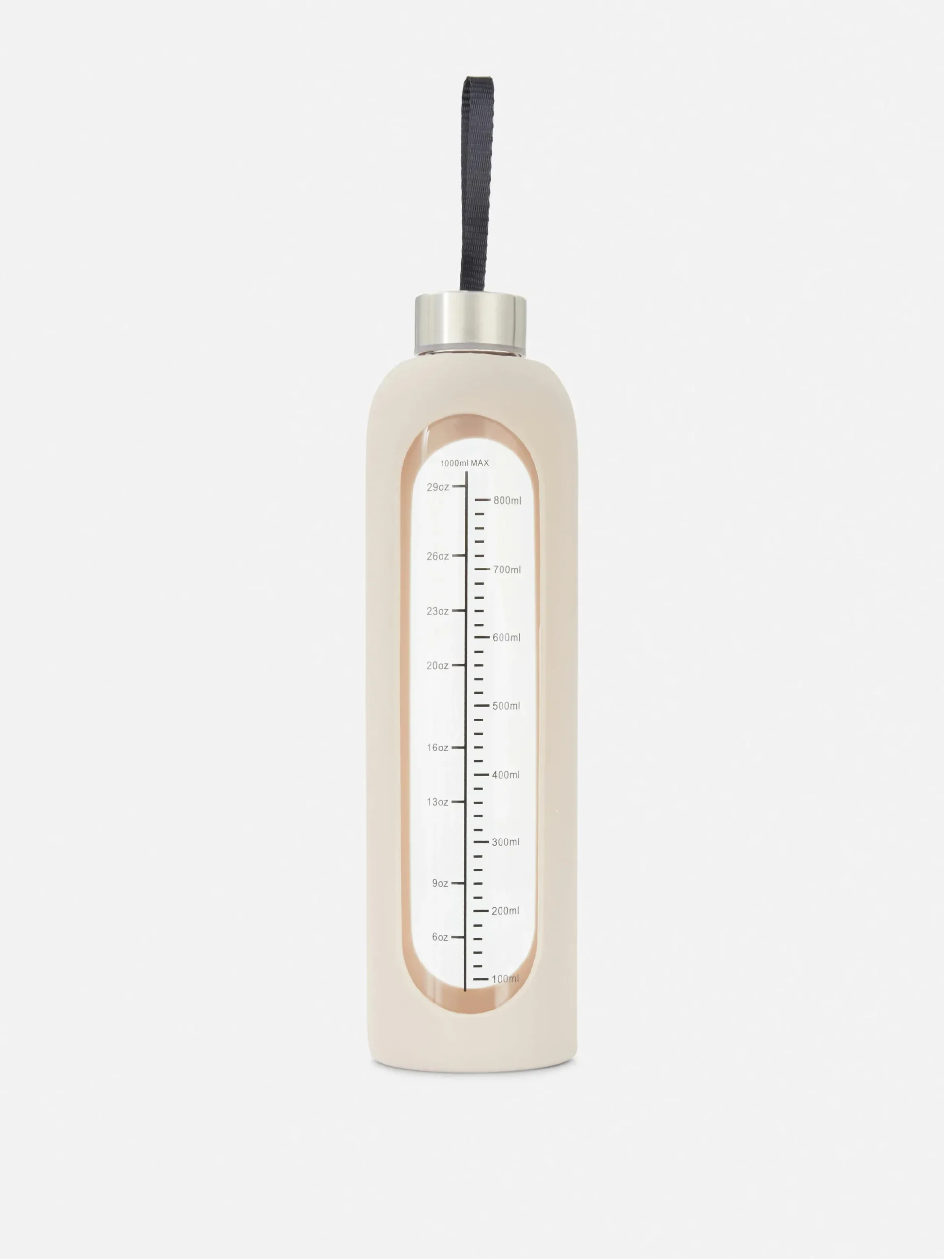 Tassen Und Becher|Sportbekleidung|Primark Trinkflasche Aus Glas, 1 Liter Beige