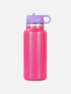 Tassen Und Becher|Primark Trinkflasche In Blockfarben Mit Strohhalm Pink