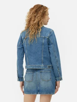 Denim|Jacken Und Mäntel|Primark Trucker-Jeansjacke Im Stil Der 80er Jahre Mittelblau
