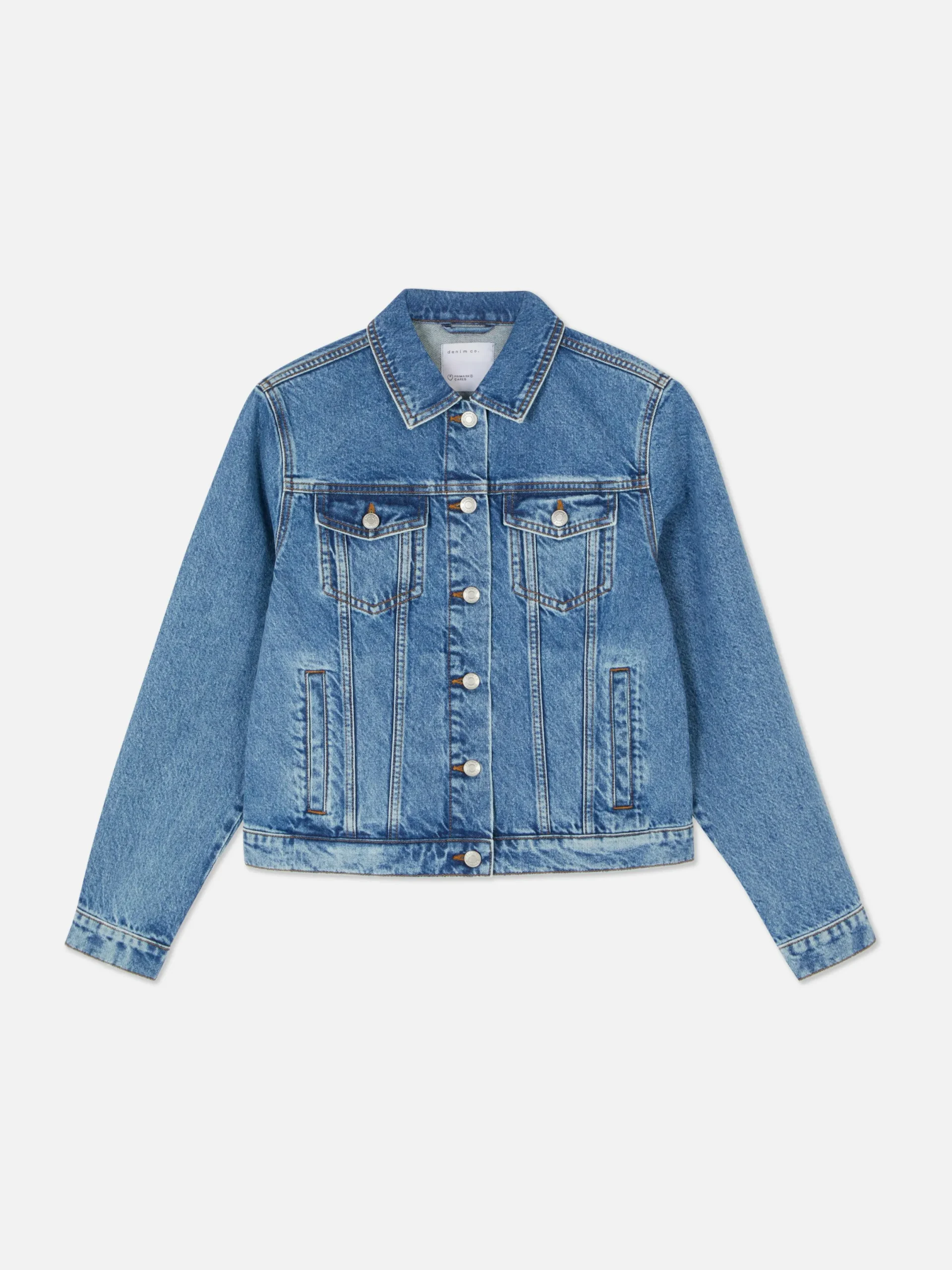 Denim|Jacken Und Mäntel|Primark Trucker-Jeansjacke Im Stil Der 80er Jahre Mittelblau
