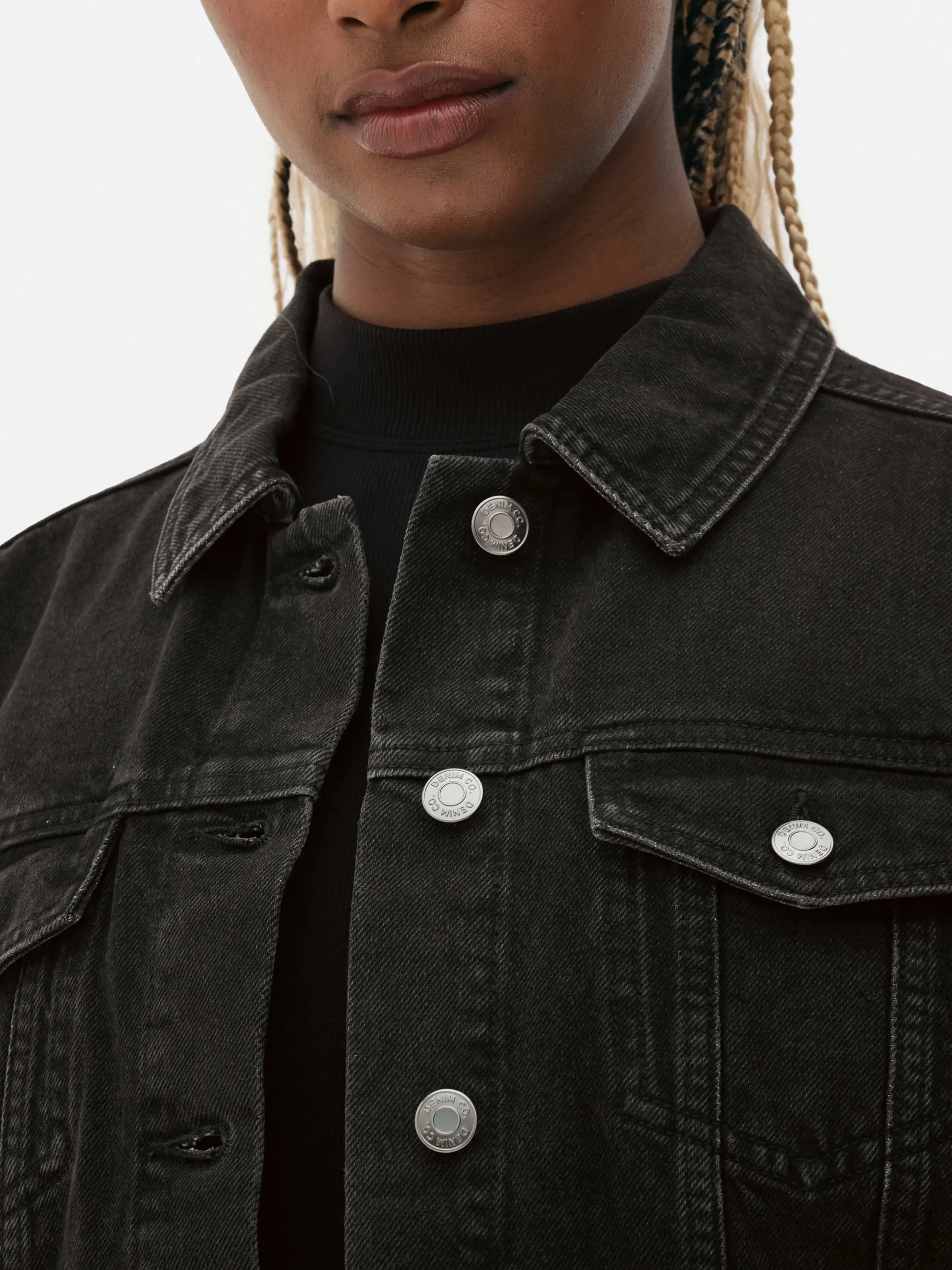 Denim|Jacken Und Mäntel|Primark Trucker-Jeansjacke Im Stil Der 80er Jahre Schwarz