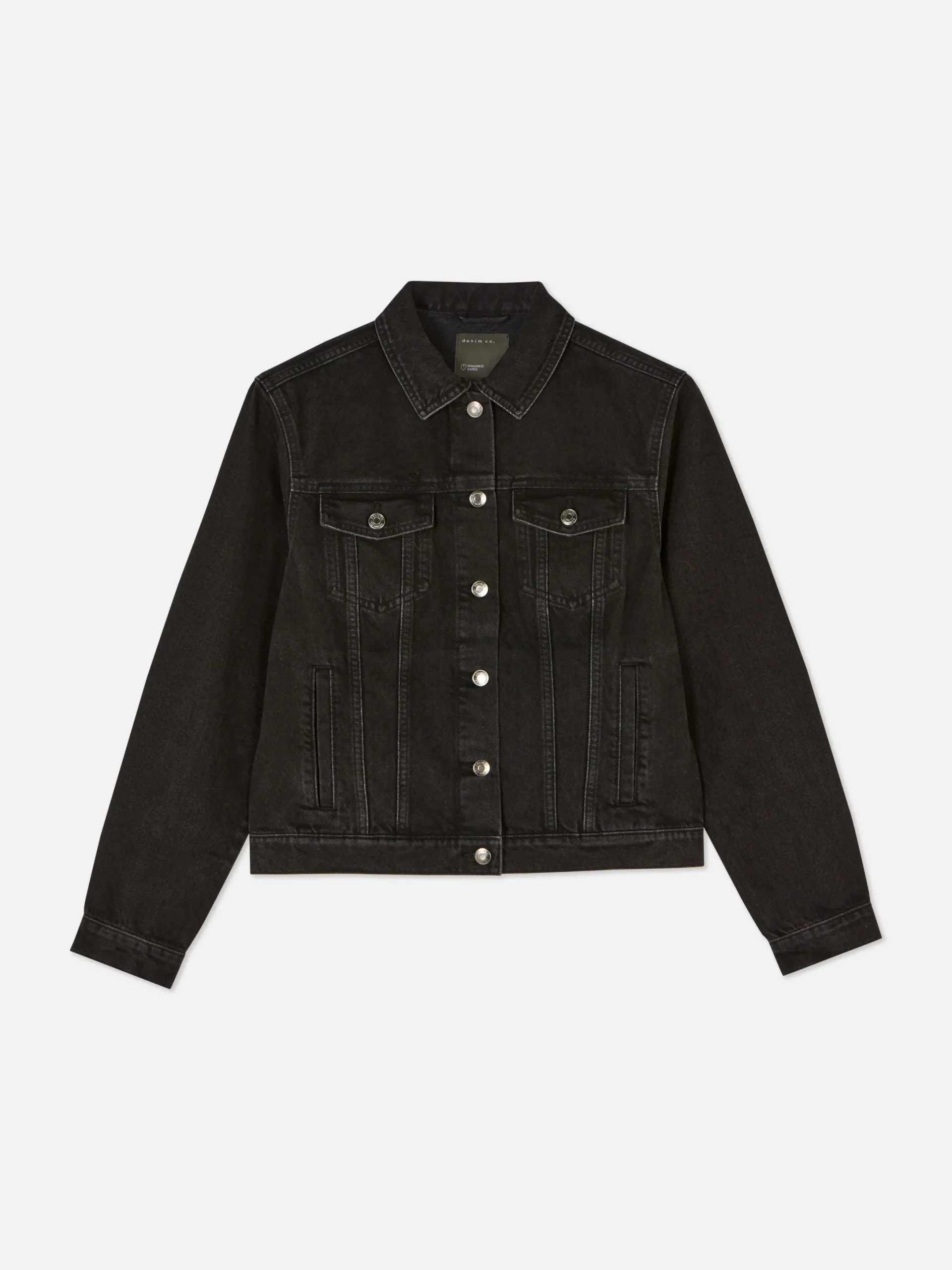 Denim|Jacken Und Mäntel|Primark Trucker-Jeansjacke Im Stil Der 80er Jahre Schwarz