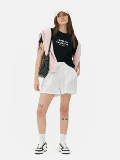 Tops Und T-Shirts|Primark T-Shirt Aus Baumwolle Mit Grafik Schwarz