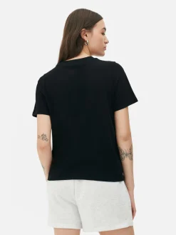 Tops Und T-Shirts|Primark T-Shirt Aus Baumwolle Mit Grafik Schwarz