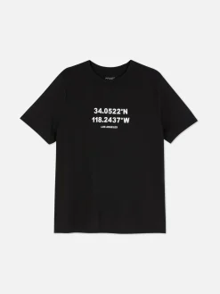 Tops Und T-Shirts|Primark T-Shirt Aus Baumwolle Mit Grafik Schwarz