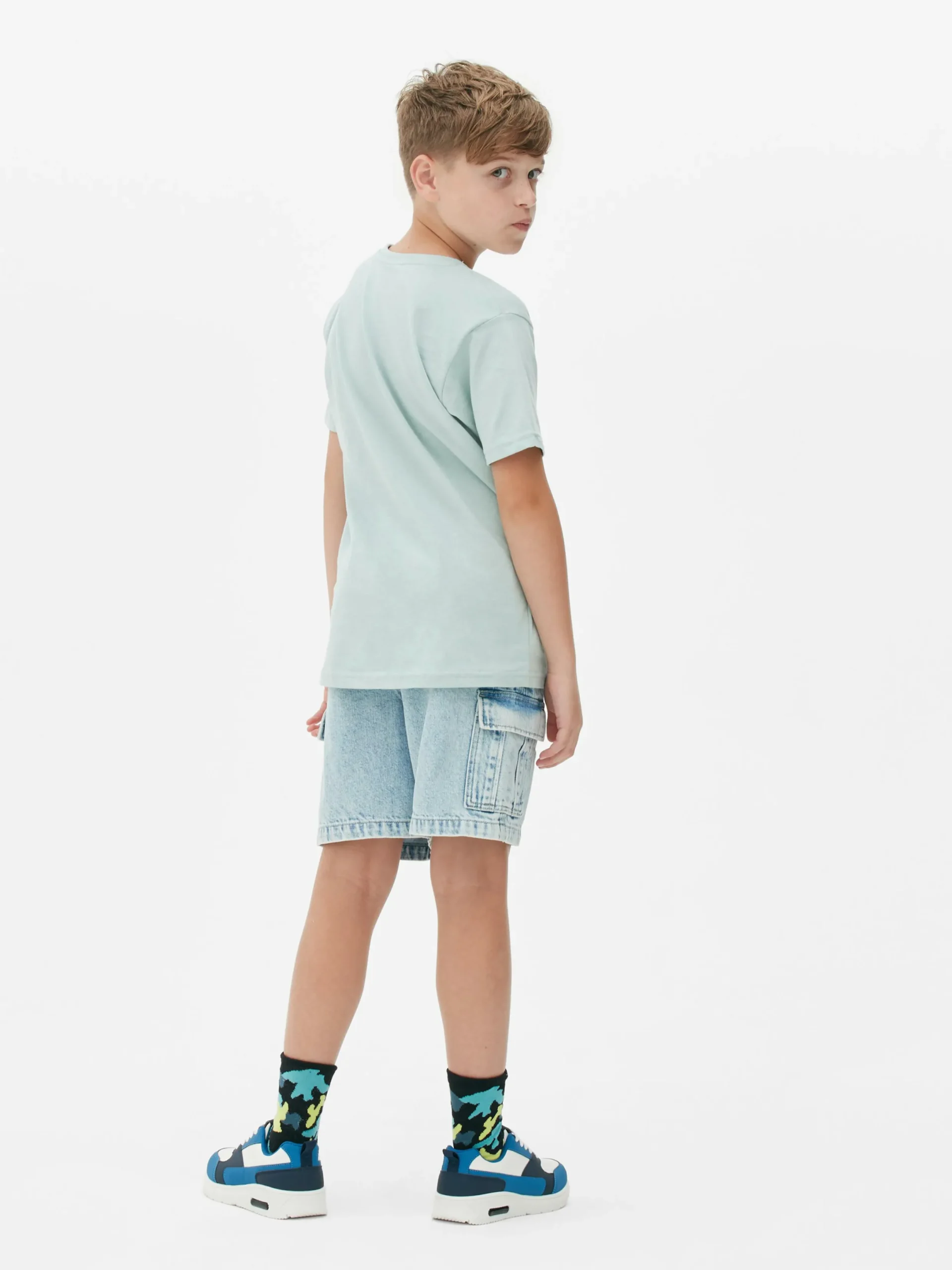 Tops Und T-Shirts|Primark T-Shirt Aus Baumwolle Mit Grafik Blaugrün