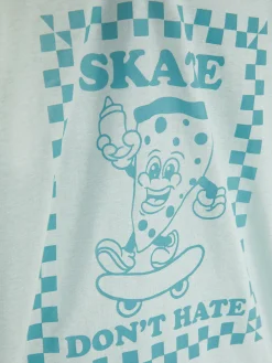 Tops Und T-Shirts|Primark T-Shirt Aus Baumwolle Mit Grafik Blaugrün