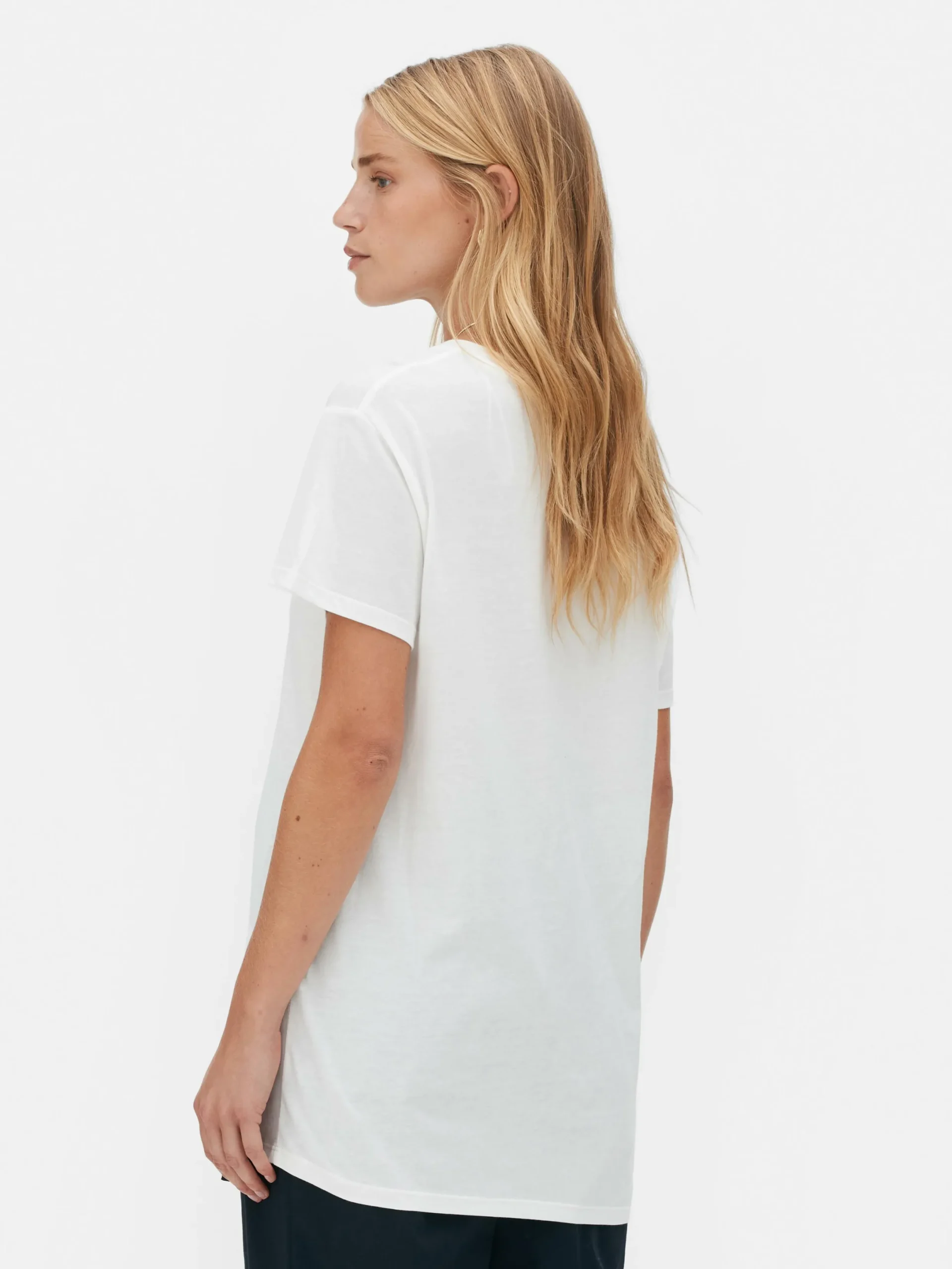 Tops Und T-Shirts|Primark T-Shirt Aus Baumwollmischgewebe Mit V-Ausschnitt Weiß