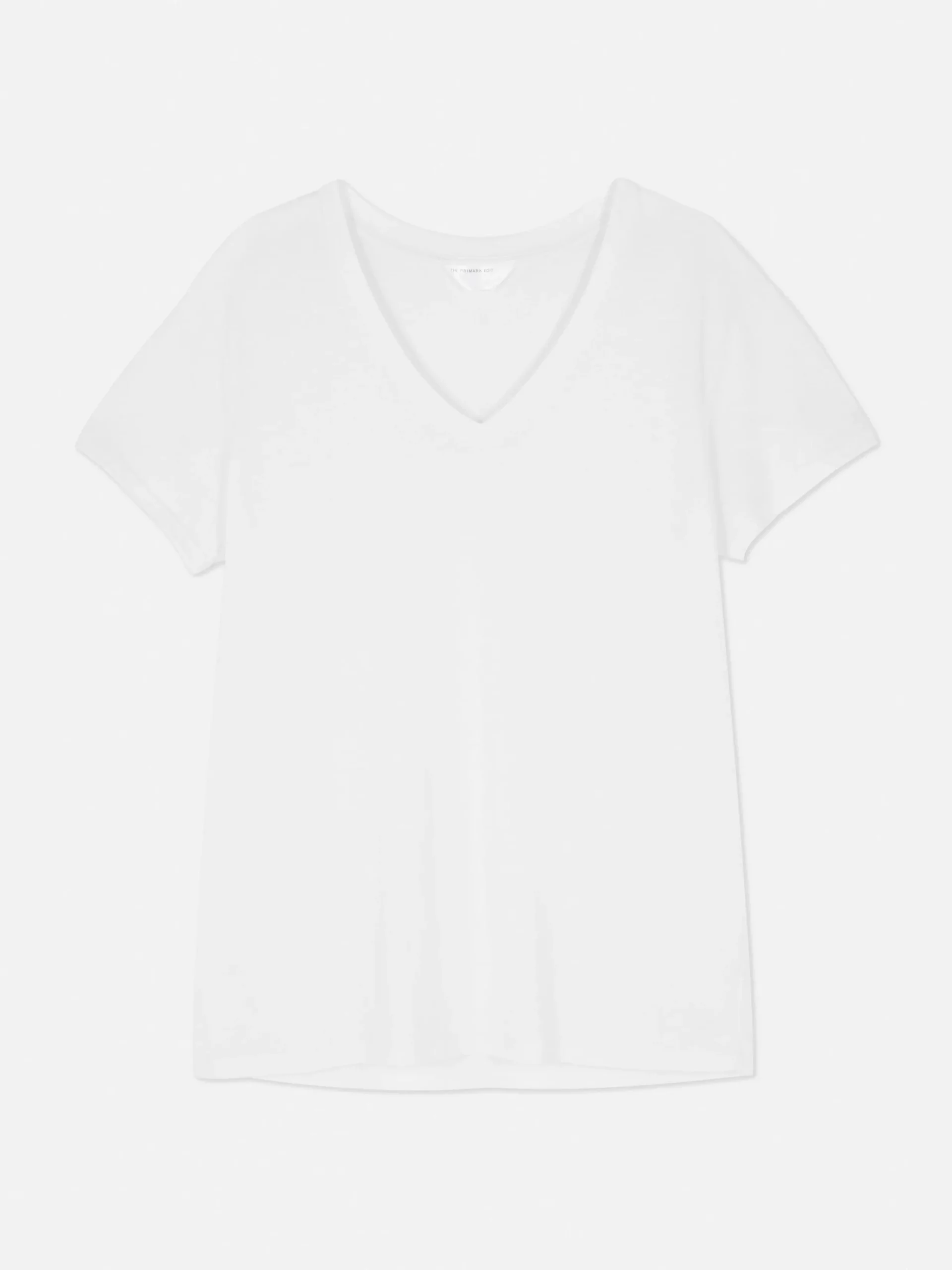 Tops Und T-Shirts|Primark T-Shirt Aus Baumwollmischgewebe Mit V-Ausschnitt Weiß