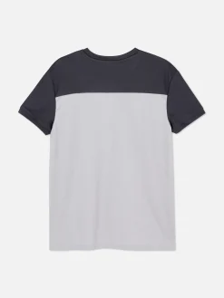 Tops Und T-Shirts|Activewear|Primark T-Shirt Aus Netzstoff In Blockfarben Grau