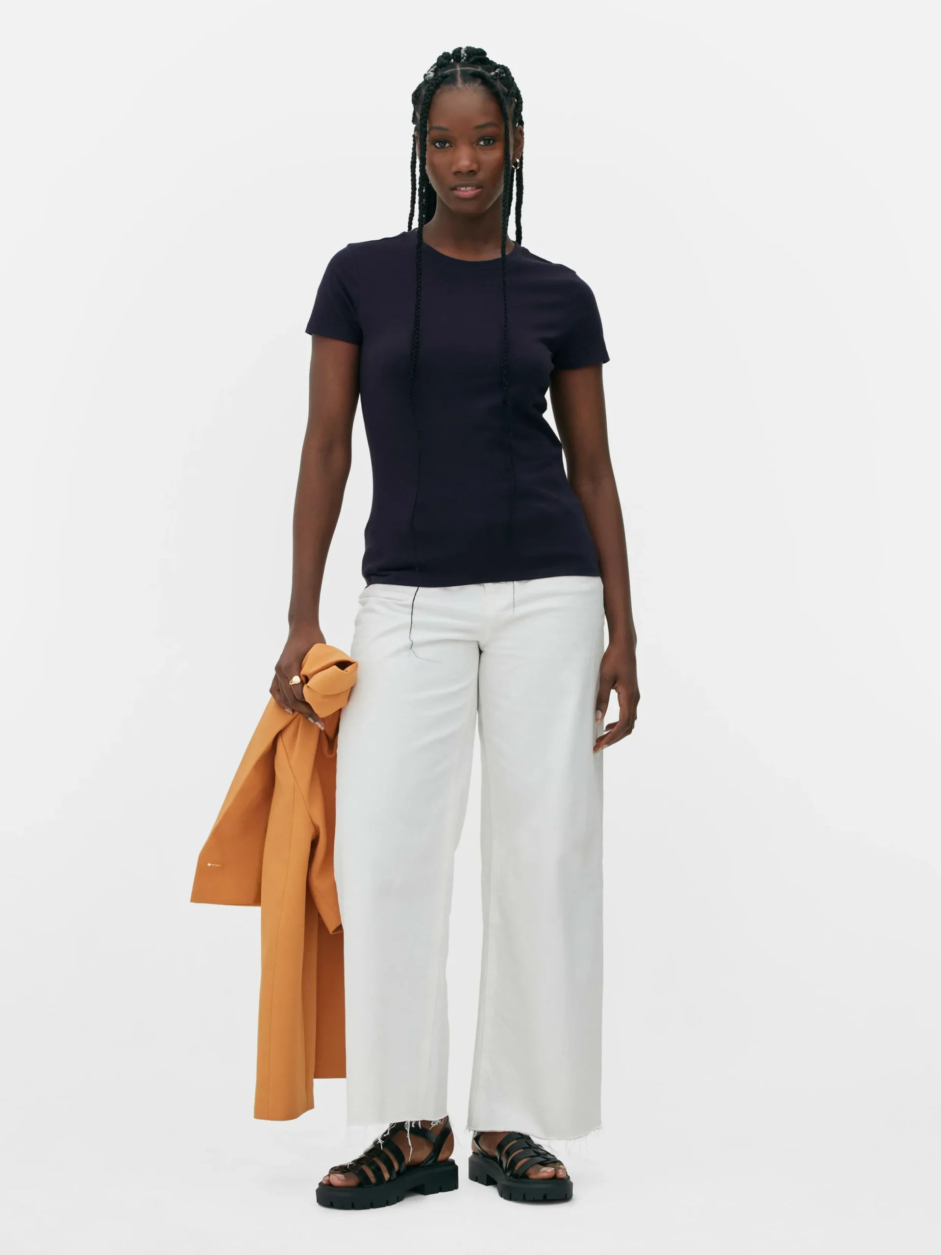 Tops Und T-Shirts|Primark T-Shirt Aus Stretch Mit Rundhalsausschnitt Marineblau