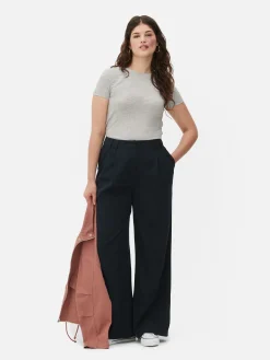 Tops Und T-Shirts|Primark T-Shirt Aus Stretch Mit Rundhalsausschnitt Grau meliert