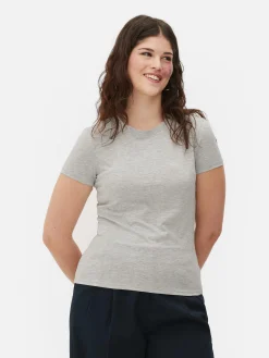 Tops Und T-Shirts|Primark T-Shirt Aus Stretch Mit Rundhalsausschnitt Grau meliert
